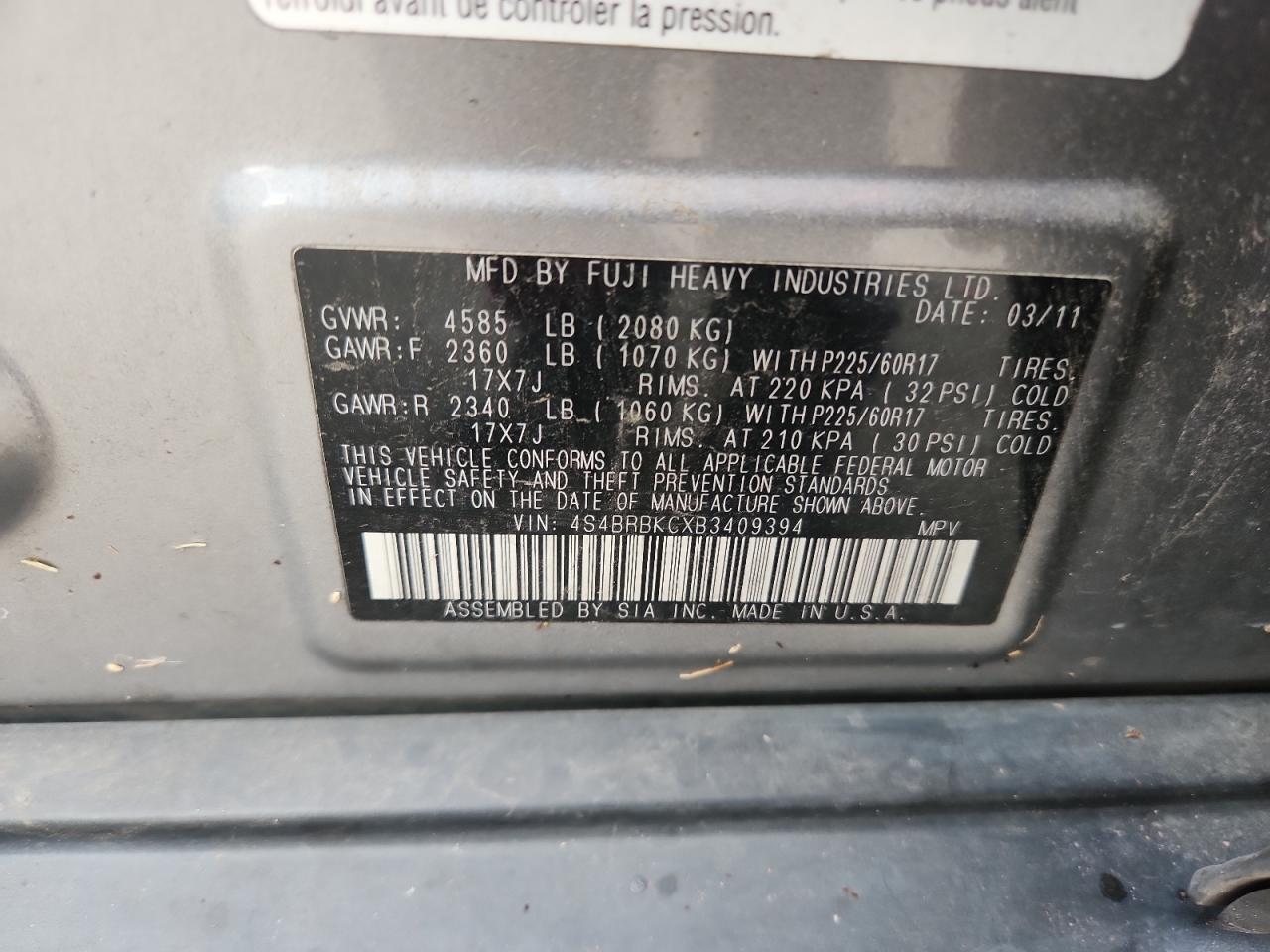 Subaru Outback 2.5i Limited Image 11