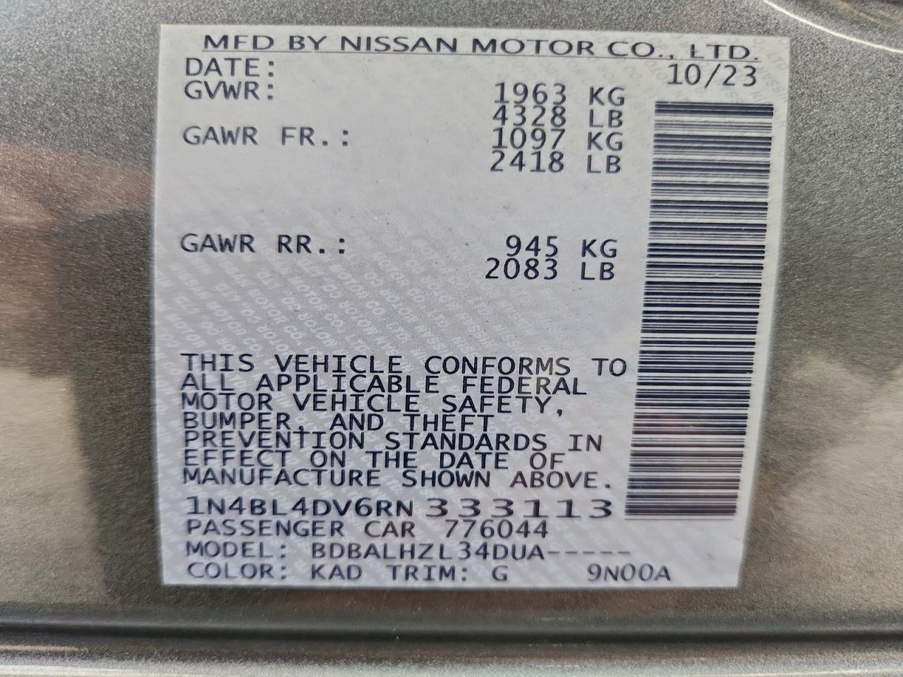 Nissan Altima Sv Image 8