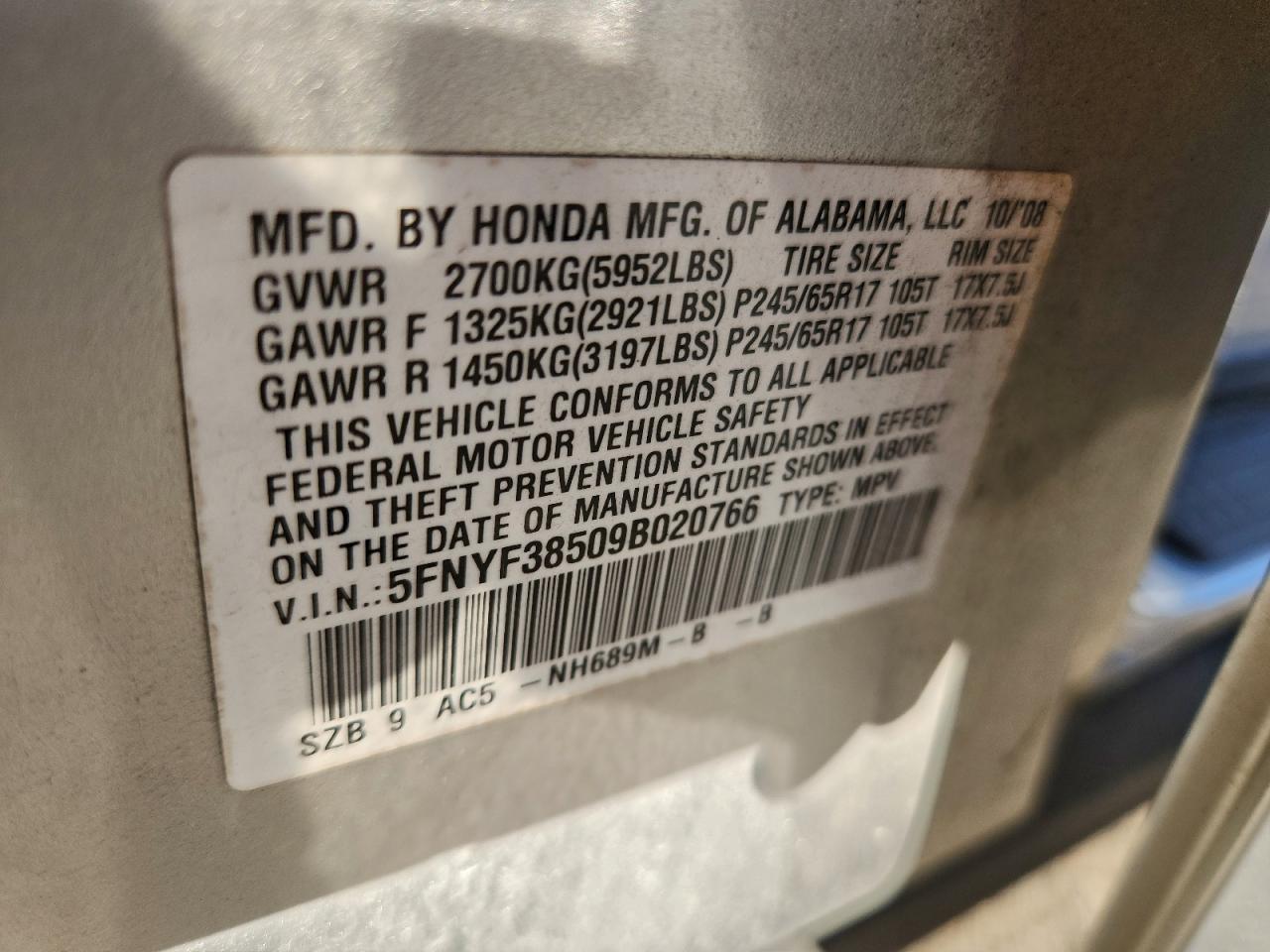 Honda Pilot Exl Image 12